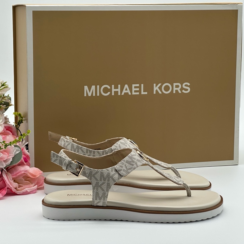 Michael Kors Vanilla Thong Sandals NIB - Picture 5 of 11